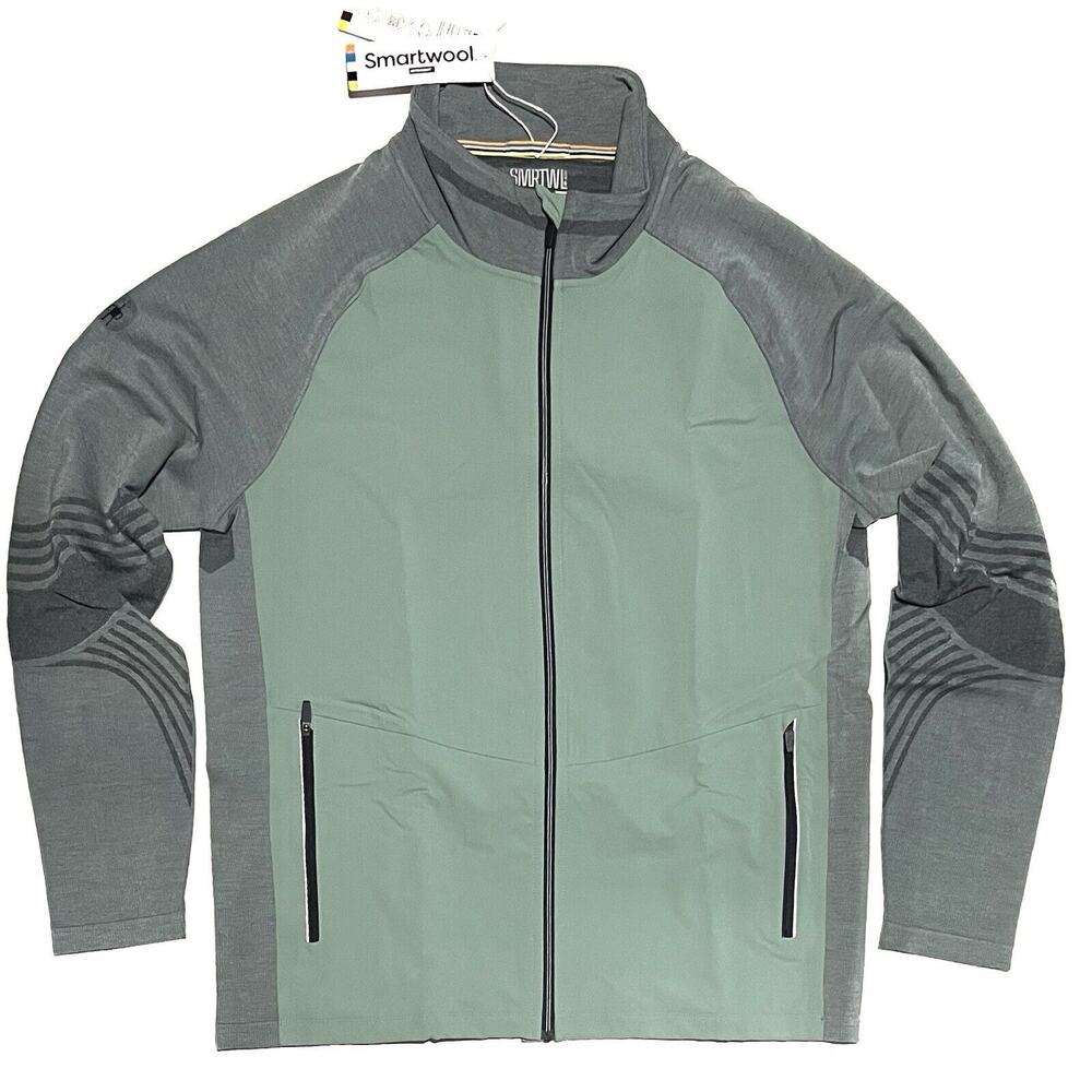 Smartwool Mens Intraknit Active Full Zip Jacket Sz XL Merino Lead Grey NWT